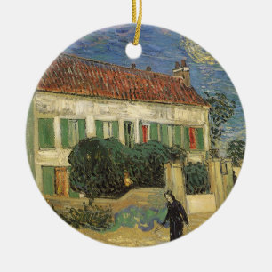 Ornement En Céramique Vincent van Gogh - Maison Blanche à la nuit