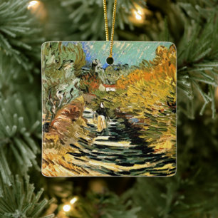 Ornement En Céramique Vincent van Gogh Road à Saint-Remy, figure féminin