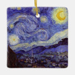 Ornement En Céramique Vincent Van Gogh Starry Nuit Vintage Art<br><div class="desc">Vincent van Gogh Starry Night Art Peinture Starry Night est un tableau de l'artiste post-impressionniste néerlandais Vincent van Gogh. Le ciel bleu de la nuit est rempli de nuages tourbillonnants, d'étoiles et d'une lune brillante croissant. La Nuit étoilée est la seule nocturne de la série de vues depuis la fenêtre...</div>