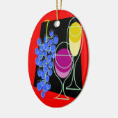 Ornement En Céramique Vins et raisins (Gauche)