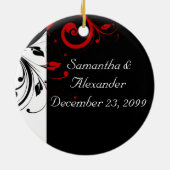 Ornement En Céramique Vins Tourbillonnant noirs et rouges (Dos)