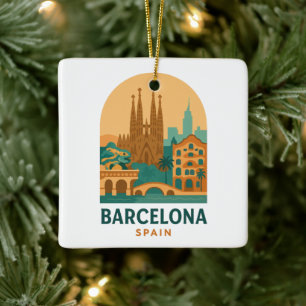 Ornement En Céramique Vintage Barcelone Espagne Voyage – Sagrada Familia