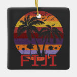 Ornement En Céramique Vintage Fiji Summer Beach Travel<br><div class="desc">Design Vintage Extraordinaire pour les amateurs de plage en été.</div>