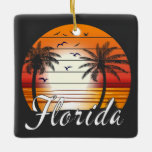 Ornement En Céramique Vintage Florida USA Palm Trees Summer Beach<br><div class="desc">Amazing Vintage Florida design for beach lovers in summer.</div>