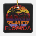 Ornement En Céramique Vintage Floride USA Summer Beach<br><div class="desc">Conception Extraordinaire de Floride Vintage pour les amateurs de plage en été.</div>