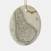 Ornement En Céramique Vintage Map of Barbados (Droite)
