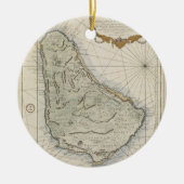 Ornement En Céramique Vintage Map of Barbados (Devant)