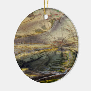 Ornement En Céramique Vintage Map of The Gettysburg Battlefield