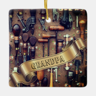 Ornement En Céramique Vintage Outils l Retro travail du bois Noël