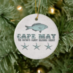 Ornement En Céramique Vintage personnalisé Cape May Seashore Beach<br><div class="desc">L'ornement de Noël de la nation NJ NJ du Cap May,  un Vintage victorien personnalisé. ~</div>