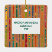 Ornement En Céramique Vintage Skis Photo Keepsake (Dos)