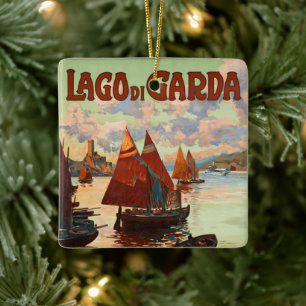 Ornement En Céramique Vintage voyage, Lago di Garda, Lac de Garde, Itali