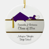 Ornement en céramique violet Casquette (Devant)