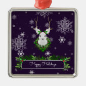 Ornement en céramique violet de rennes (Devant)