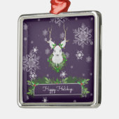 Ornement en céramique violet de rennes (Gauche)