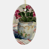 Ornement En Céramique Violets africains en pot bleu 1790 (Droite)