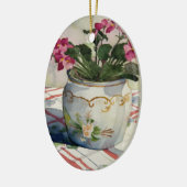 Ornement En Céramique Violets africains en pot bleu 1790 (Gauche)