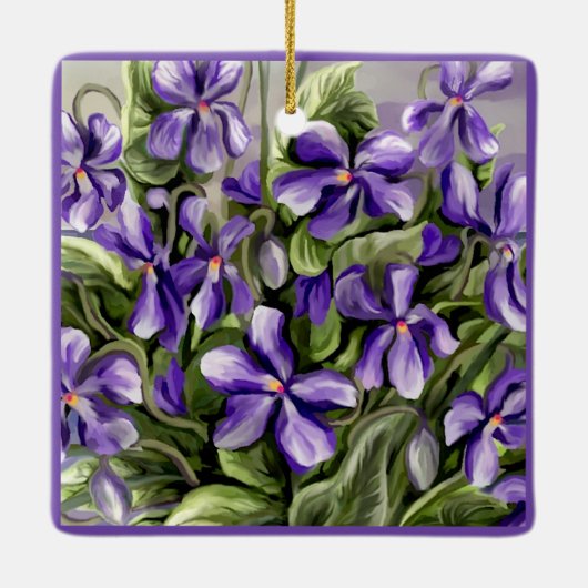 Ornement En Céramique violettes dans un bocal de lune (Dos)