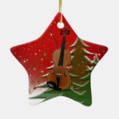 Ornement En Céramique Violon à Noël (Dos)