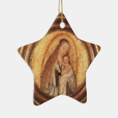 ORNEMENT EN CÉRAMIQUE VIRGIN AVEC ENFANT OR ET ROUGE RUBY STAR (Droite)