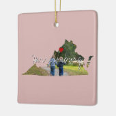 Ornement En Céramique Virginia State Photo insert and town name (Gauche)