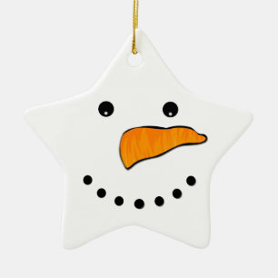 Ornement En Céramique Visage de bonhomme de neige