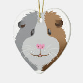 Ornement En Céramique visage mignon de cobaye (Gauche)