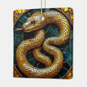 Ornement En Céramique Vitrail de serpent d'or (Gauche)