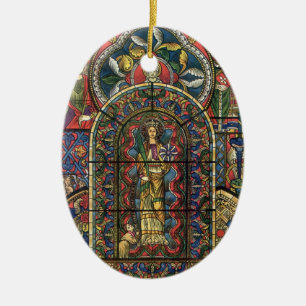 Ornement En Céramique Vitrail d'église, architecture vintage