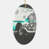 Ornement En Céramique Voiture classique bleu vif à chevy impala 1958 (Droite)