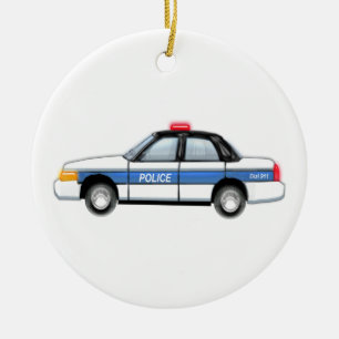 Ornement En Céramique Voiture de police fière