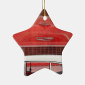 Ornement En Céramique Voitures classiques Chevy Bel Air Dodge Rouge Blan (Droite)