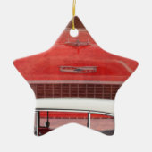 Ornement En Céramique Voitures classiques Chevy Bel Air Dodge Rouge Blan (Devant)