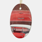 Ornement En Céramique Voitures classiques Chevy Bel Air Dodge Rouge Blan (Gauche)