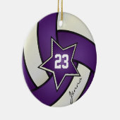 Ornement En Céramique Volley-ball All Star violet et blanc (Droite)