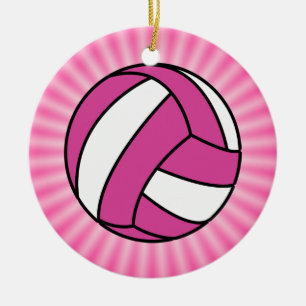 Ornement En Céramique Volley-ball rose