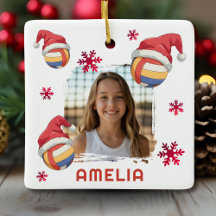 Volleyball Santa Hat Name Photo Christmas