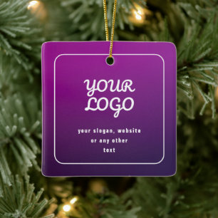 Ornement En Céramique Votre logo et ombre dégradée violet clair à foncé