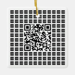 Ornement En Céramique Votre logo/image carrelé et code QR scannable modi