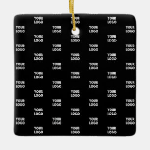 Ornement En Céramique Votre logo simple répétitif Noir