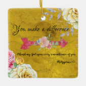 Ornement En Céramique Vous faites une différence avec l'écriture (Devant)