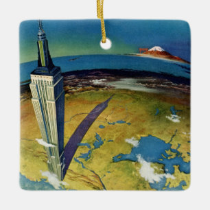 Ornement En Céramique Voyage à l'ancienne New York City Empire State Bui