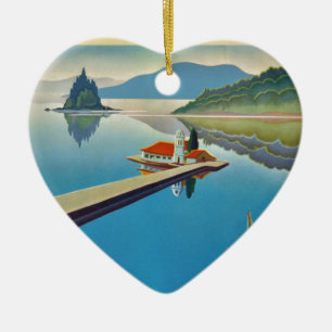 Ornement En Céramique Voyage en Grèce vintage - Île de Corfou