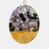 Ornement En Céramique Vue d'Auvers avec l'église par Vincent van Gogh (Droite)