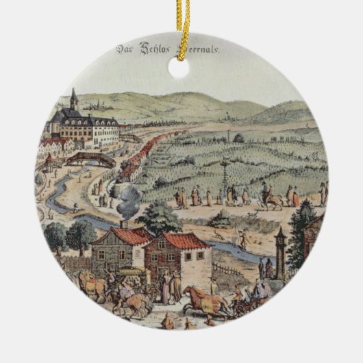 Ornement En Céramique Vue du nord de Vienne avec le Schlos Hernal (Devant)