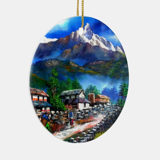 Ornement En Céramique Vue Panoramique De L'Everest Mountain Nepal (Droite)