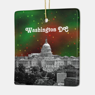 Ornement En Céramique Vue panoramique de Washington DC Ciel étoilé vert