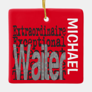 Ornement En Céramique Waiter Extraordinaire CUSTOM