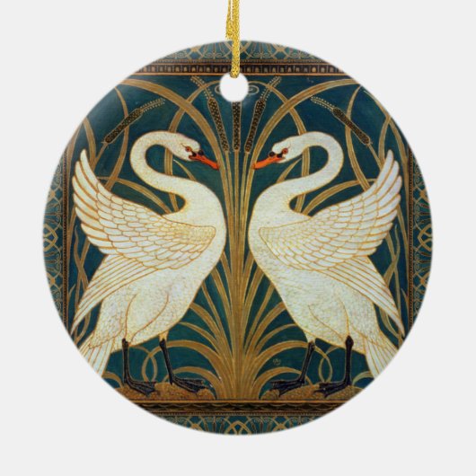 Ornement En Céramique Walter Crane Swan (Dos)