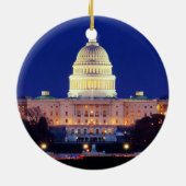 Ornement En Céramique Washington DC Capitol américain à Dusk (Dos)